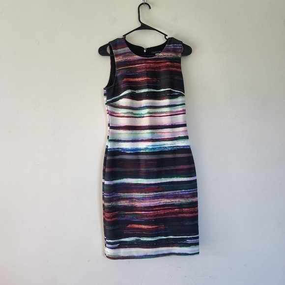Tommy Hilfiger business casual multi water color style sheath dress size 4 - Picture 1 of 6